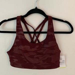 Maroon camo sports bra